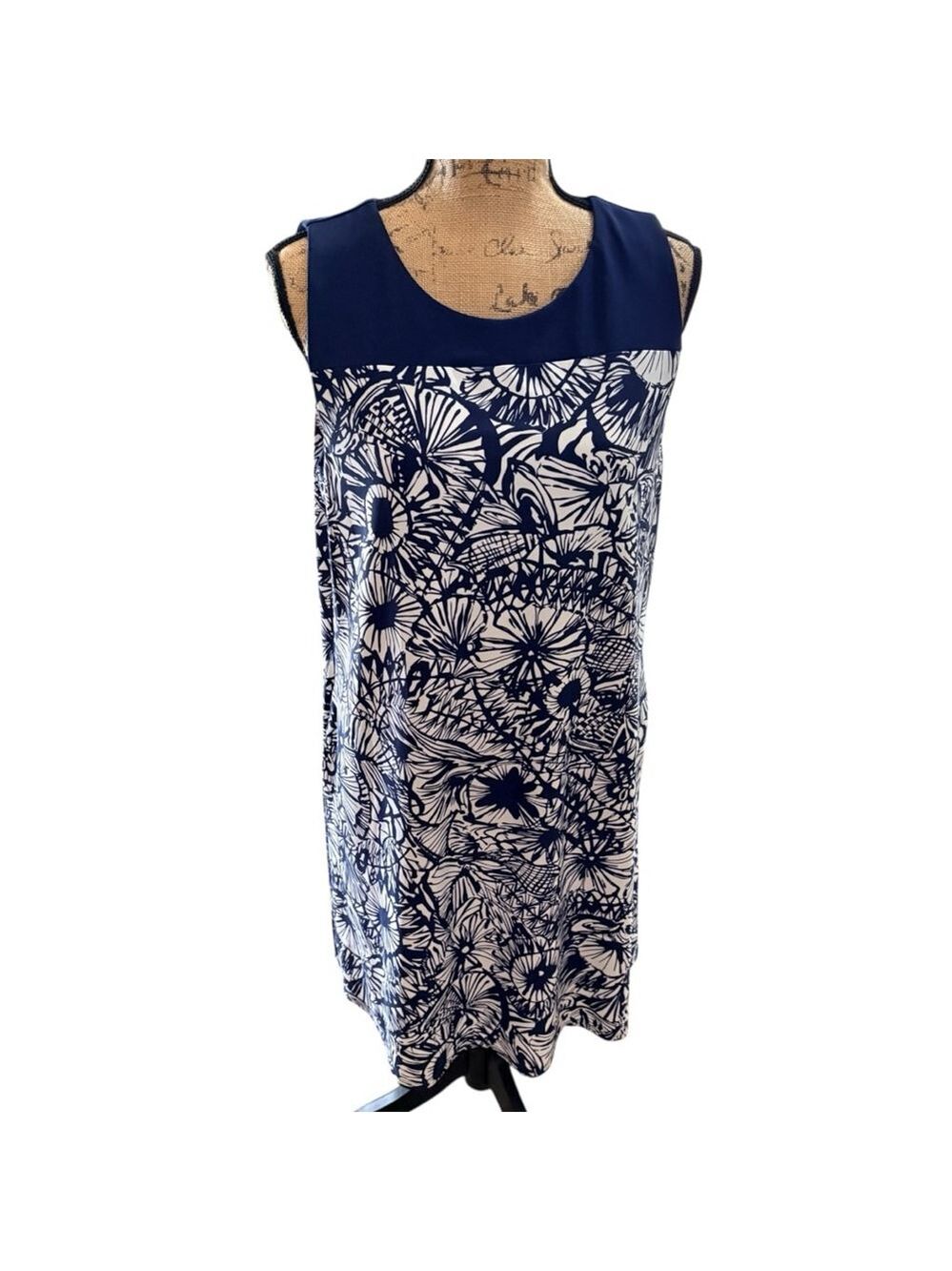 Jude Connally Molly Summer Palm Print Sleeveless Dress Size XL (PTP 19”) NWT - Picture 2 of 7